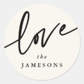 Personalisierter Schriftart "Liebe" Runder Aufkleber (Vorderseite)