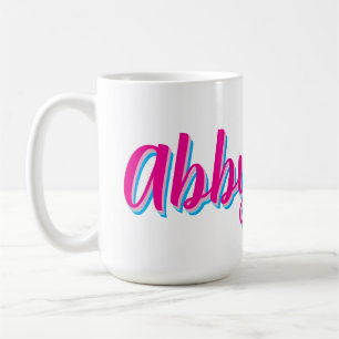 Personalisierter Schriftname Kaffeetasse Pink Bl