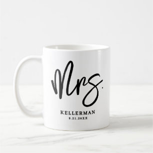 Personalisierter Schriftname Mrs. Kaffeetasse