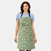 Personalisierter Schriftname Süße Daisy Floral Grü