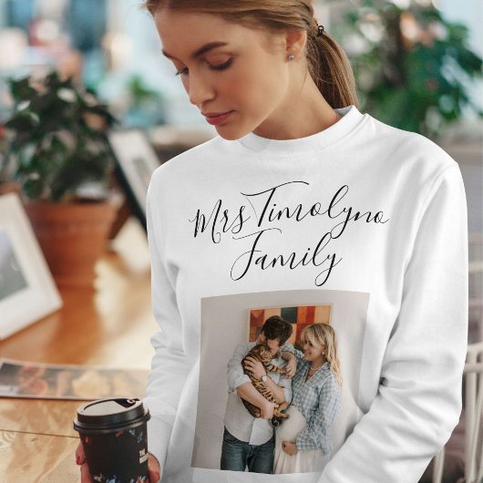 Personalisierter Schriftzug Name Katzenmutter Haus Sweatshirt