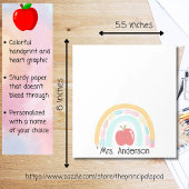 Personalisierter Schulbedarf für Regenbogenlehrer Notizblock