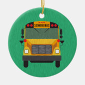 Personalisierter Schulbus / Busfahrer - Geschenk-O Keramikornament (Vorne)