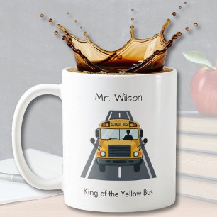 Personalisierter Schulbusfahrer König der Straße K Kaffeetasse