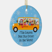 Personalisierter Schulbusfahrer - Werbegeschenk Keramik Ornament (Rechts)