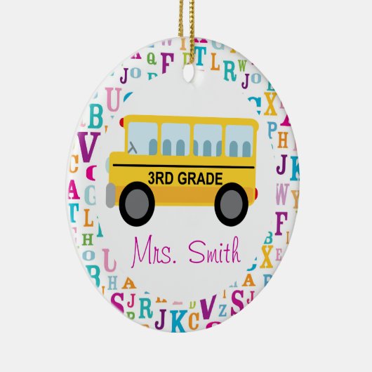 Personalisierter Schulbuslehrer - Ornament (Rechts)