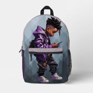 Personalisierter Schuljunge Lila Bedruckter Rucksack