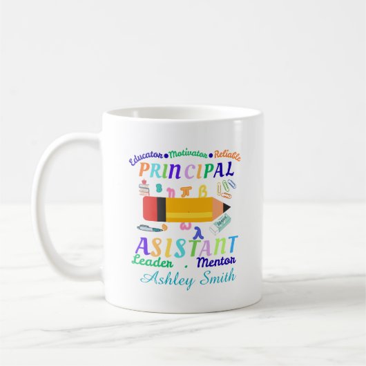 Personalisierter Schulleiter-Assistent Tag des Leh Kaffeetasse (Links)