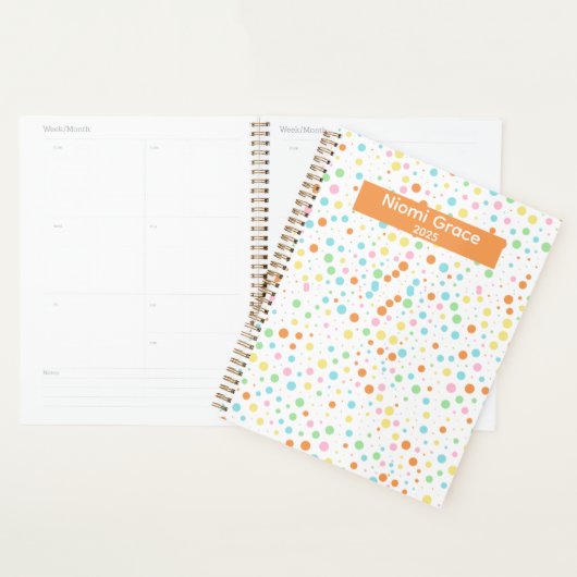 Personalisierter Schulleiter in farbenfrohen Dot P Planer (Anzeige)