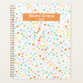 Personalisierter Schulleiter in farbenfrohen Dot P Planer (Vorderseite)