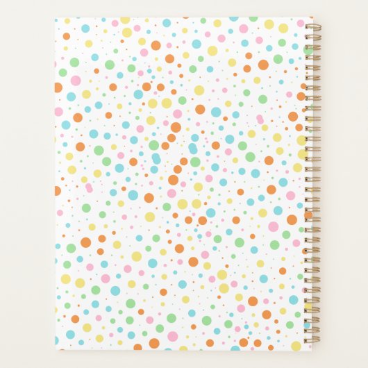 Personalisierter Schulleiter in farbenfrohen Dot P Planer (Rückseite)