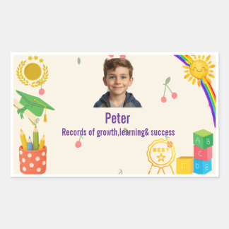 Personalisierter Schulsticker für Kinder Rechteckiger Aufkleber
