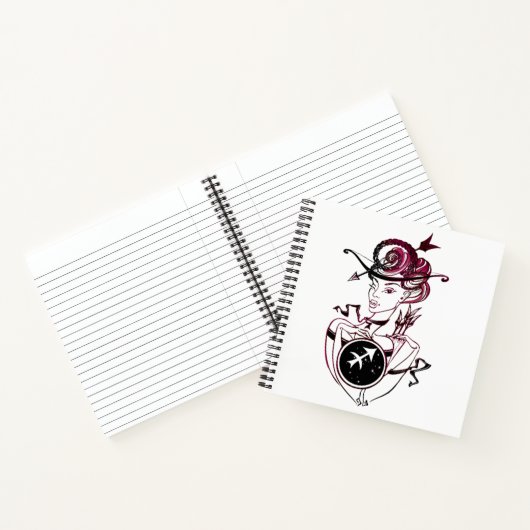 Personalisierter Schütze Art Deco Lady Notizblock (Innenseite)