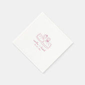 Personalisierter Schwan-Hochzeits-Cocktail Serviette (Ecke)