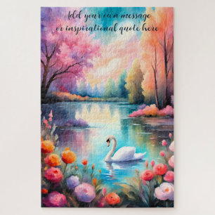 Personalisierter Schwanensee Frieden Puzzle