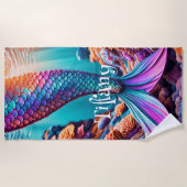 Personalisierter Schwanz Strandtuch (Vorderseite)