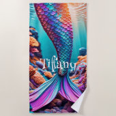 Personalisierter Schwanz Strandtuch (Vorderseite)