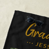 Personalisierter Schwarz-Gold-Abschluss Strandtuch (Beispiel)