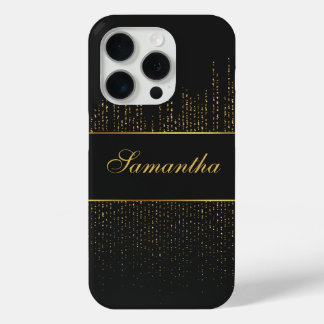 Personalisierter Schwarz/Gold-Glitzer Case-Mate iPhone Hülle