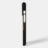 Personalisierter Schwarz/Gold-Glitzer Case-Mate iPhone Hülle (Rückseite / Links)