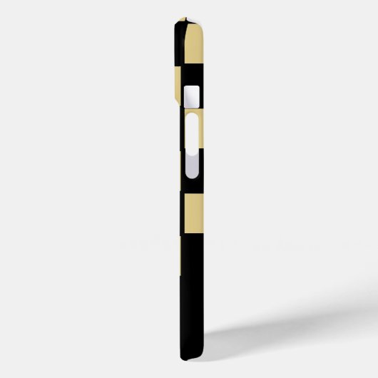 Personalisierter Schwarz/Gold-Karo Case-Mate iPhone Hülle (Rückseite / Links)