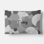 Personalisierter, schwarz-grauer Molekül Toiletten Zubehörtasche (Vorderseite)