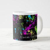 Personalisierter Schwarz/Neon-Spritzer Jumbo-Tasse (Vorderseite Rechts)