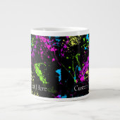 Personalisierter Schwarz/Neon-Spritzer Jumbo-Tasse (Vorderseite)