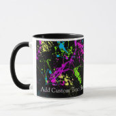 Personalisierter Schwarz/Neon-Spritzer Tasse (Links)