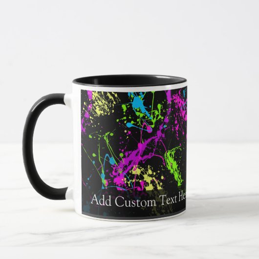 Personalisierter Schwarz/Neon-Spritzer Tasse (Links)