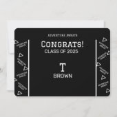 Personalisierter Schwarz-Weiß-Abschluss Einladung (Vorderseite)