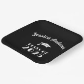 Personalisierter Schwarz-Weiß-Abschluss Pappteller (Gewinkelt)