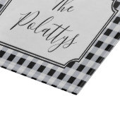 Personalisierter Schwarz-Weiß-Buffalo-Karo Kariert Schneidebrett (Ecke)