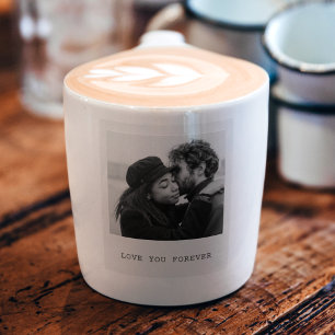 Personalisierter Schwarz-Weiß-Foto-Becher – Liebe Espressotasse