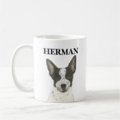 Personalisierter Schwarz-Weiß-Heeler-Kampfhund Kaffeetasse (Links)