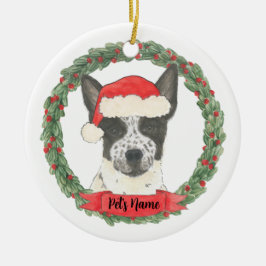 Personalisierter Schwarz-Weiß-Heelhund Keramik Ornament
