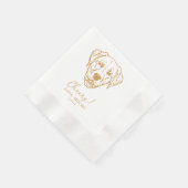 Personalisierter Schwarz-Weiß-Hund Hochzeit Napkin Serviette (Ecke)