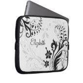 Personalisierter Schwarz-Weiß-Laptop-Sieb Laptopschutzhülle (Vorne Rechts)