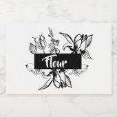 Personalisierter Schwarz-Weiß-Lebensmittelkanal Lebensmitteletikett (Einzelnes Label)