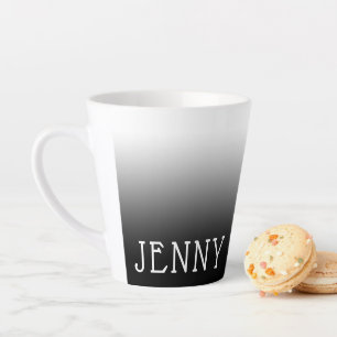 Personalisierter Schwarz-Weiß-Ombre Milchtasse