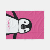 Personalisierter Schwarz-weiß rosa Niedlicher Ping Fleecedecke (Vorderseite (Horizontal))