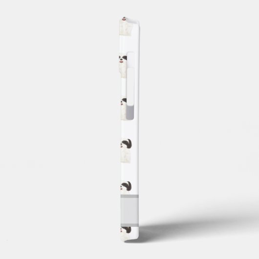 Personalisierter Schwarz-Weiß-Shih-Tzu-Hund Case-Mate iPhone Hülle (Rückseite / Links)