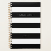 Personalisierter Schwarz-Weiß-Streifen Planer (Vorderseite)