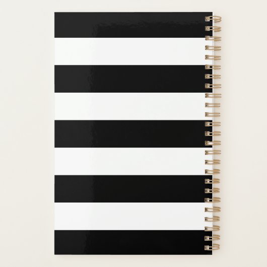 Personalisierter Schwarz-Weiß-Streifen Planer (Rückseite)