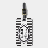 Personalisierter Schwarz-Weiß-Trainer Gepäckanhänger (Vorderseite vertikal)