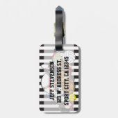 Personalisierter Schwarz-Weiß-Trainer Gepäckanhänger (Rückseite vertikal)