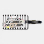 Personalisierter Schwarz-Weiß-Trainer Gepäckanhänger (Rückseite horizontal)