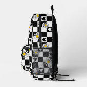 Personalisierter Schwarz-weißer Checker Bedruckter Rucksack (Rechts)