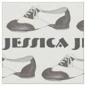 Personalisierter Schwarz-weißer Gestochen Schuhtan Stoff (Nahaufnahme)