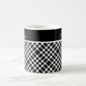 Personalisierter Schwarz-weißer Gingham Individuel Kaffeetasse (Mittel)